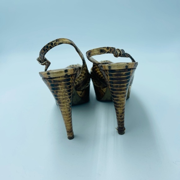 Multicolored Sergio Rossi snake skin Key Hole Open Toe Platform heels - Picture 3 of 10